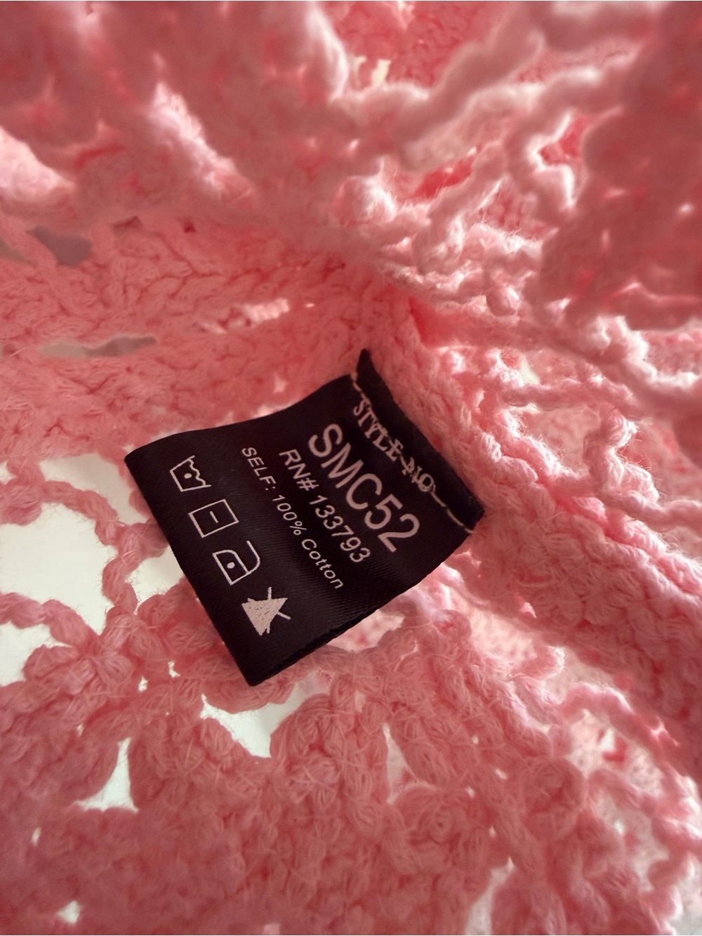 POL Granny Square Cotton Knit Cardigan Pink - Picture 4 of 7